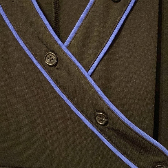 Isaac Mizrahi Black with Blue Trim 3/4 Sleeve Dress NWOT - Picture 5 of 7